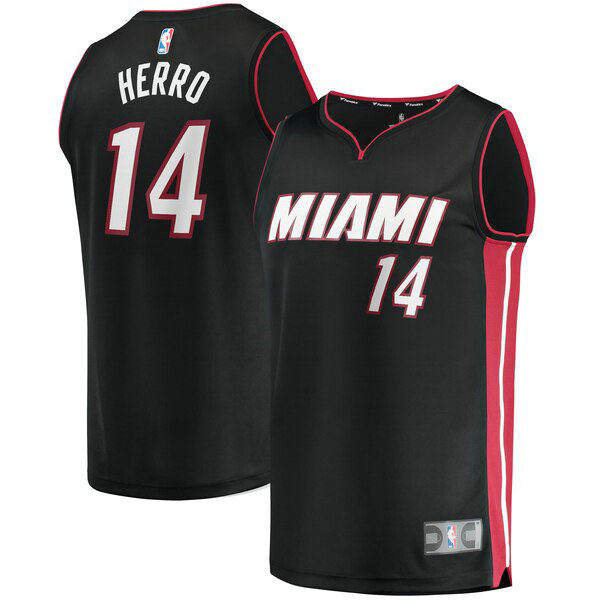 Camiseta Tyler Herro 14 Miami Heat Icon Edition Negro Hombre